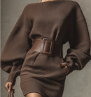 Cléa | Vestido curto em malha com cinto ajustável